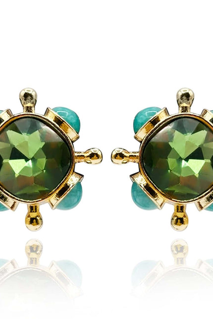Michael Nash Jewelry | Monica Peridot And Blue Chalcedony Sputnik Earrings