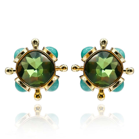 Michael Nash Jewelry | Peridot and Blue Chalcedony Clip On Sputnik Earrings