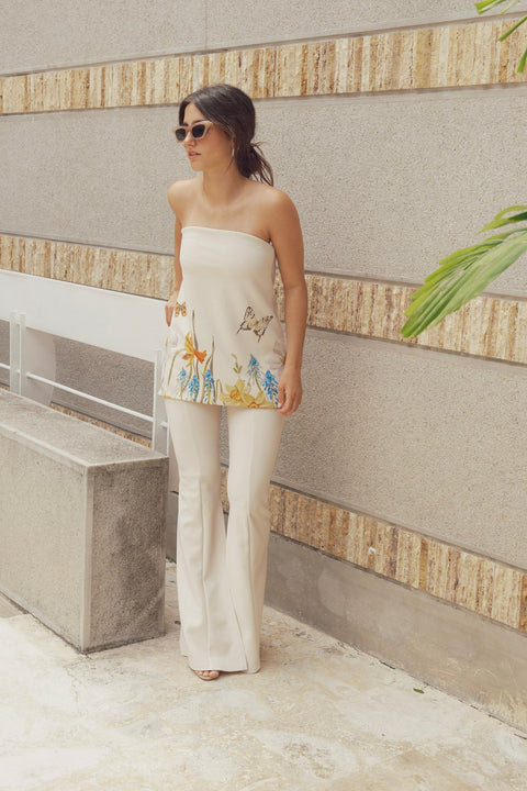 Ashley Stambouli | Gardenia High Waisted Trousers beige