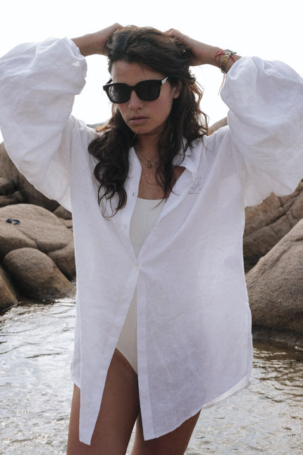 Linen Shirt-Tunic IRIS WHITE