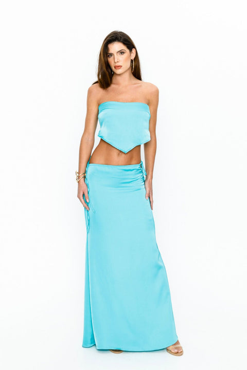 Say no more I Gia Satin Set Blue