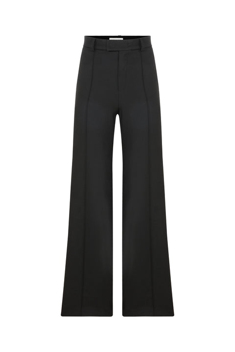 Nazli Ceren | Millie Twill Wide Leg Trousers black