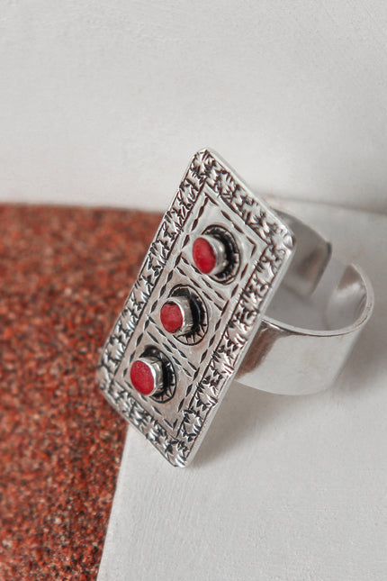 Yelli Jewels | Rectangular Coral Ring