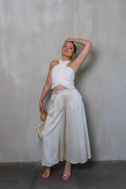 Maoconcept | Kremowe szerokie spodnie Culotte