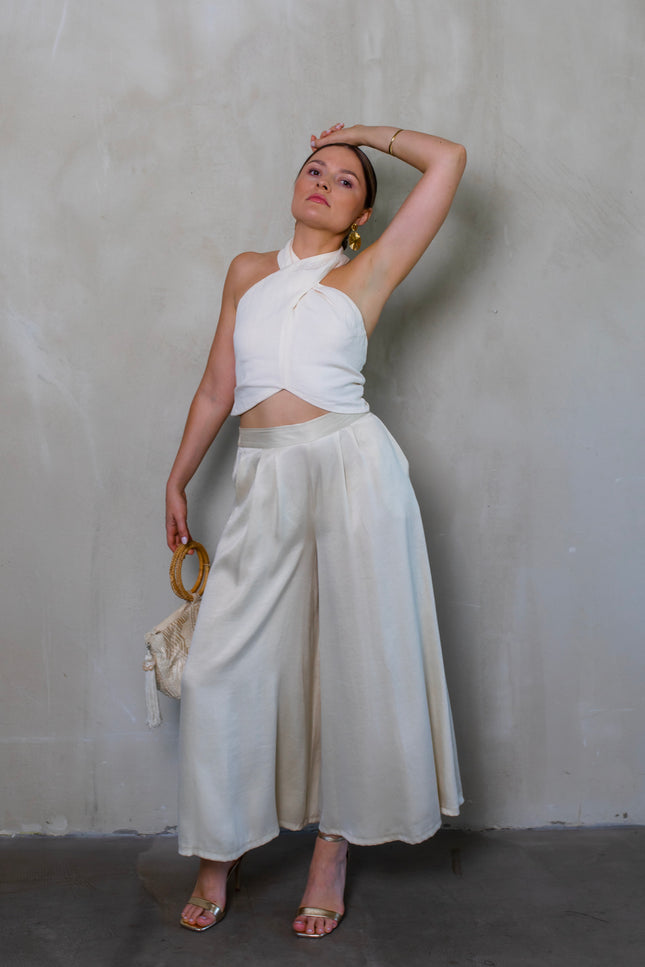 Maoconcept | Kremowe szerokie spodnie Culotte