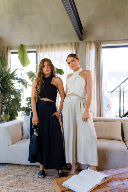 Maoconcept | Czarne szerokie spodnie Culotte