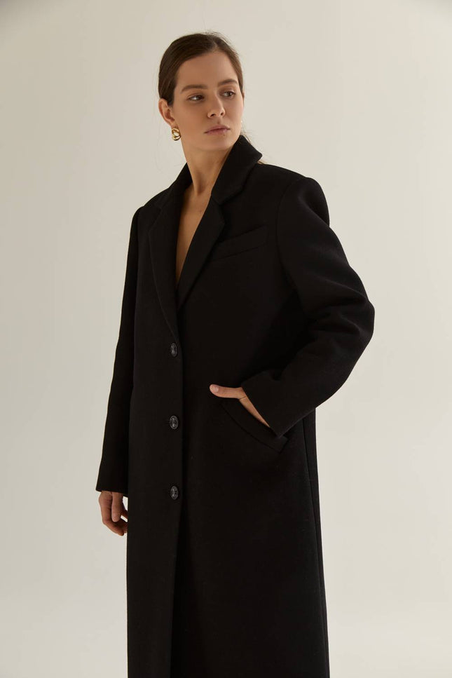 Kolosova | Black single-breasted coat