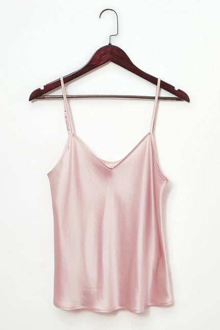 Soft Strokes Silk | Dusty Rose Soar Pyjamas Camisole with Adjustable Straps