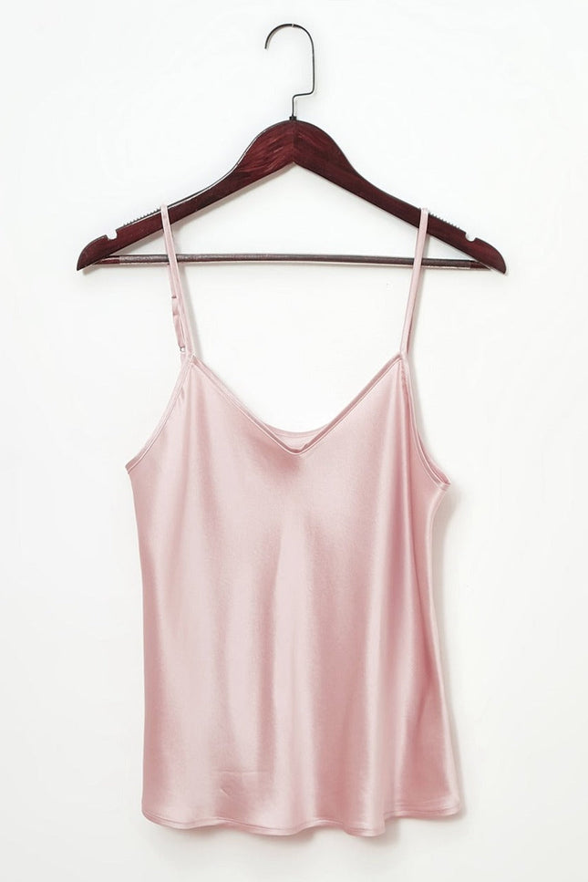 Soft Strokes Silk | Dusty Rose Soar Pyjamas Camisole with Adjustable Straps