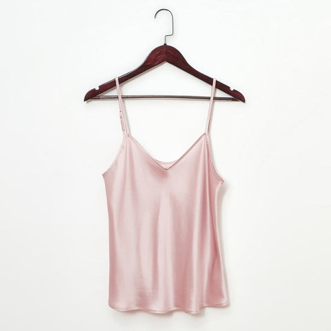 Soft Strokes Silk | Dusty Rose Soar Pyjamas Camisole with Adjustable Straps