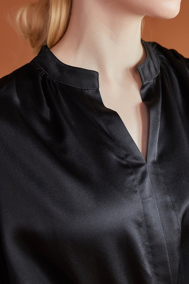 Soft Strokes Silk | Long Sleeve Y-neck Eshonai Blouse