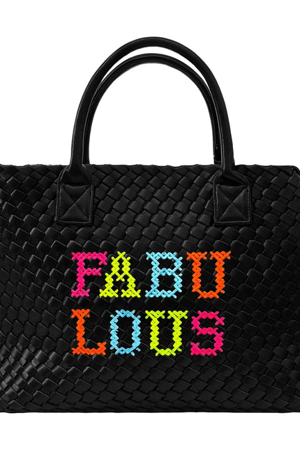 Lilly Loves | FABULOUS Black Woven Vegan Handbag
