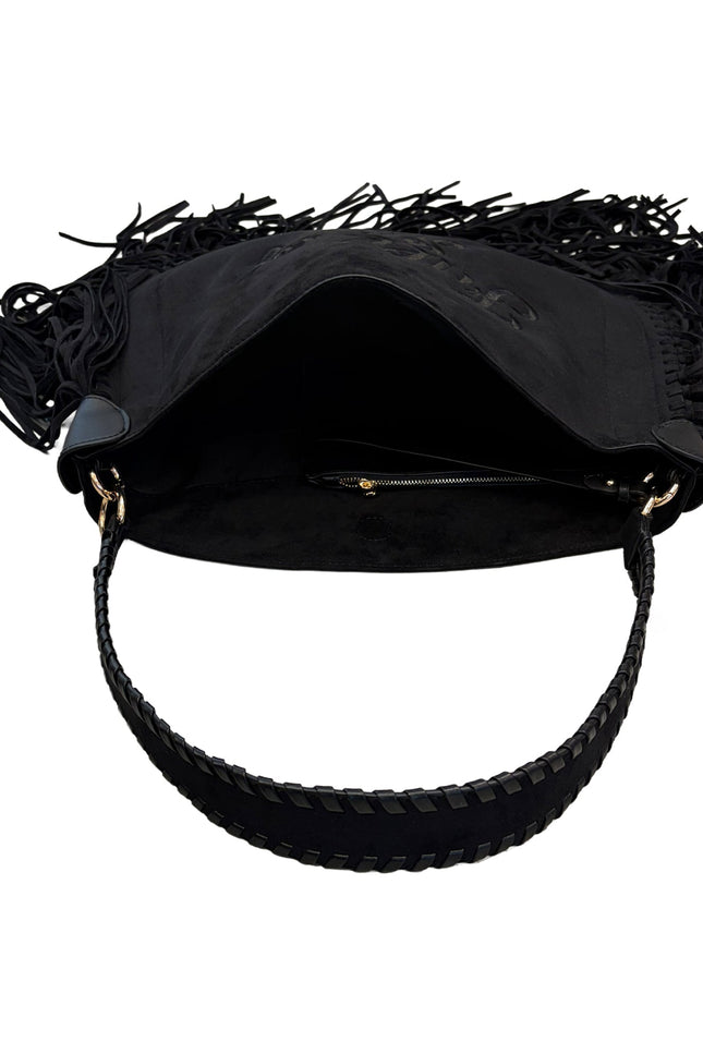 Lilly Loves | Full of Shit  Black Tassel Handbag