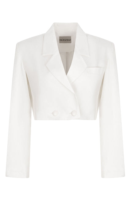 BÚDZIKO | PARIS MILKY WHITE CROPPED BLAZER