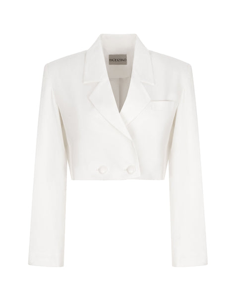 BÚDZIKO | PARIS MILKY WHITE CROPPED BLAZER