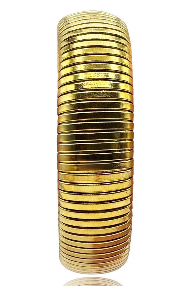 Michael Nash Jewelry | Luciana Wide Gold Plated Cobra Bangle