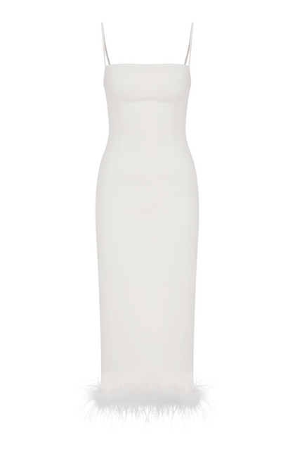 Nazli Ceren | Miles Crepe Midi Dress in Vanilla Ice