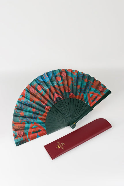 Janara Jones | Autumn Paisley Green Hand Fan