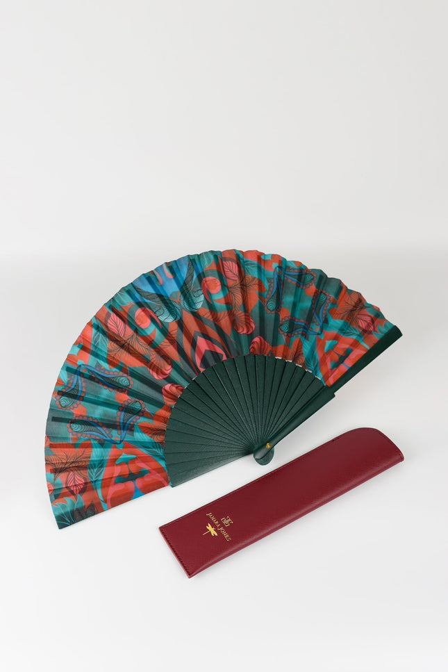 Janara Jones | Autumn Paisley Green Hand Fan