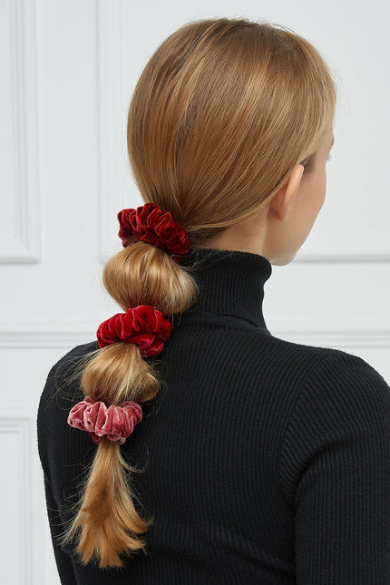 Soft Strokes Silk | Velvet Handmade Lipstick Hair Band Set of Two
