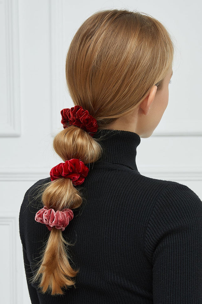 Soft Strokes Silk | Velvet Handmade Lipstick Hair Band Set of Two