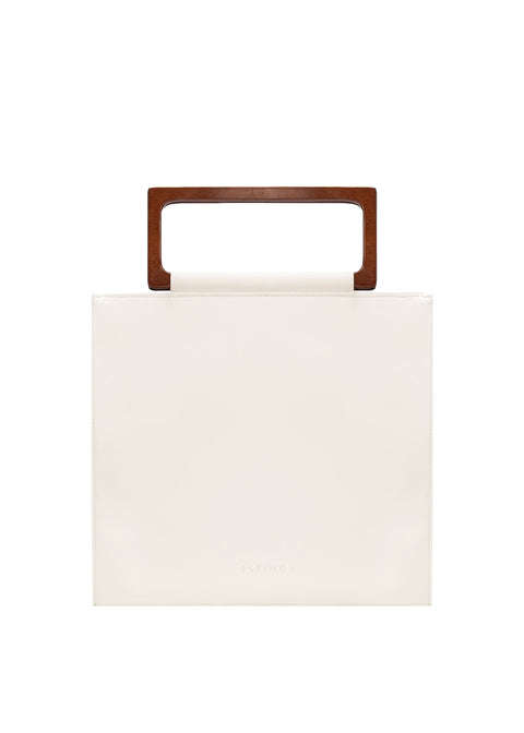 Estimon | Bucket basket bag olive leather cream