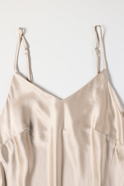 Soft Strokes Silk | River Nymph Beige Slip Mini Dress