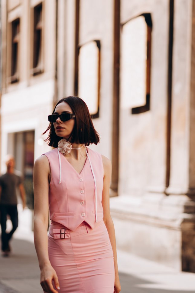 BÚDZIKO | ROSÉ ASYMMETRIC SKIRT