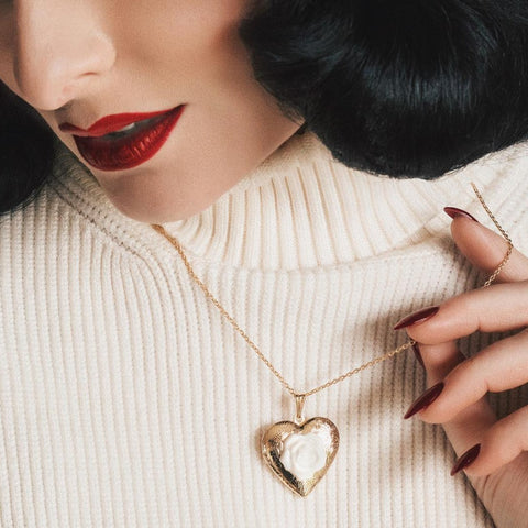 Poporcelain | Naszyjnik z sercem i różą