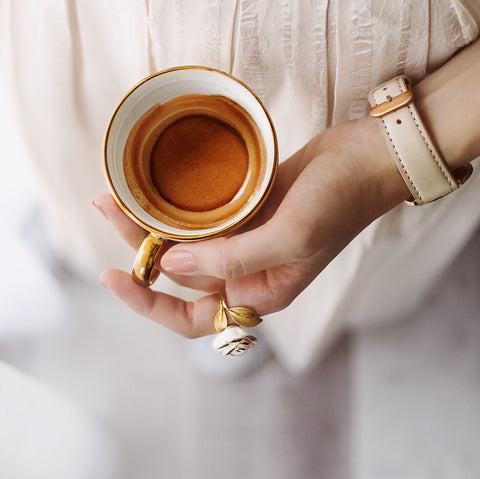 Poporcelain | Pierścionek z różą White Cloud