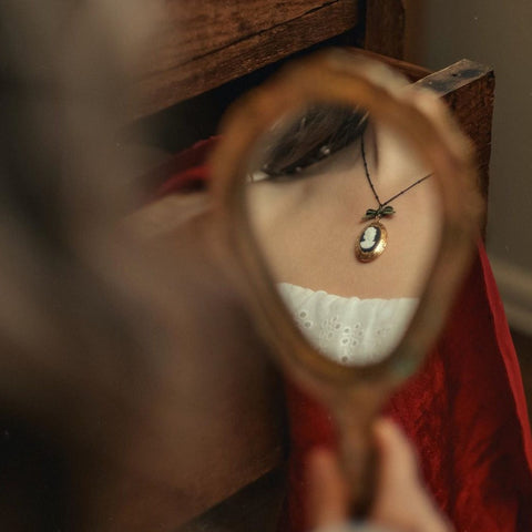 Poporcelain | Dark Romance Goddess Oval Cameo Locket Necklace