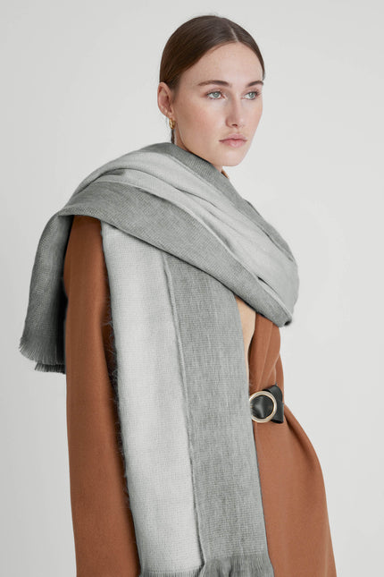 Alpaca Loca | Double Scarf Light Grey / Dark Grey
