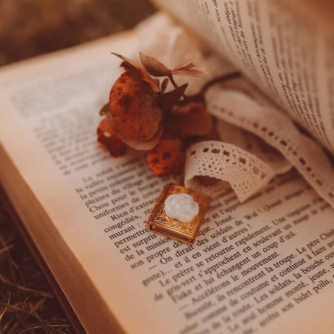 Poporcelain | Camellia Book Locket Pendant Necklace
