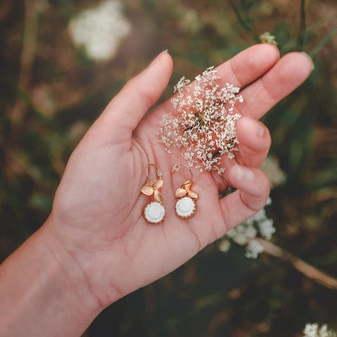 Poporcelain | Moonlight Rose Drop Earrings