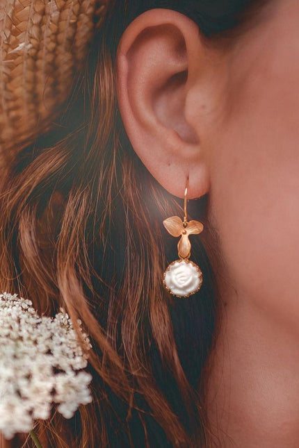 Poporcelain | Moonlight Rose Drop Earrings