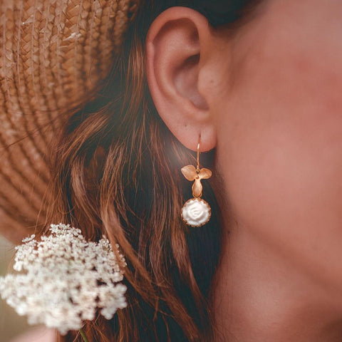 Poporcelain | Moonlight Rose Drop Earrings