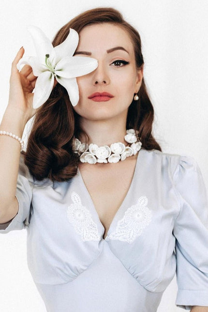 Poporcelain | Plum Blossom Cluster Chain Necklace