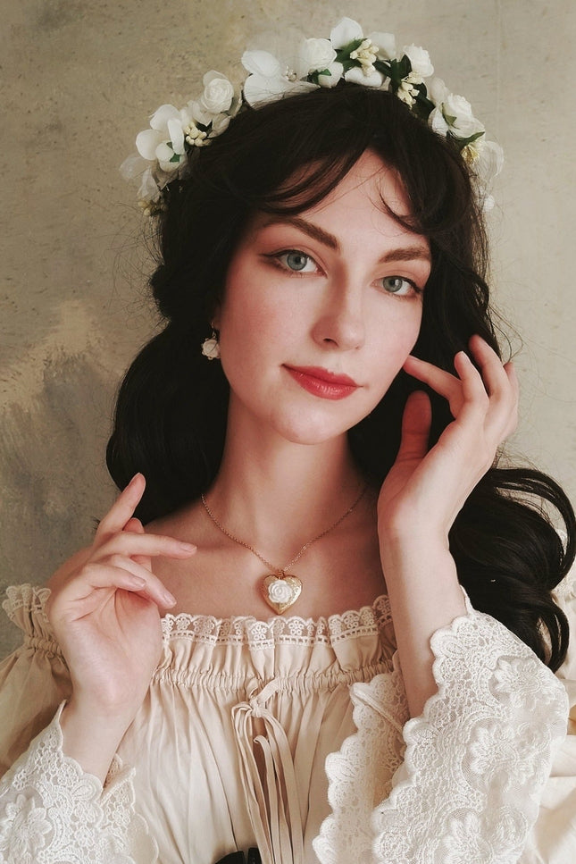 Poporcelain | Everyday Camellia Flower Charm Drop Earrings