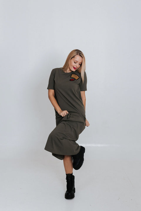 RADADA | Sukienka maxi Crown and Red Lips