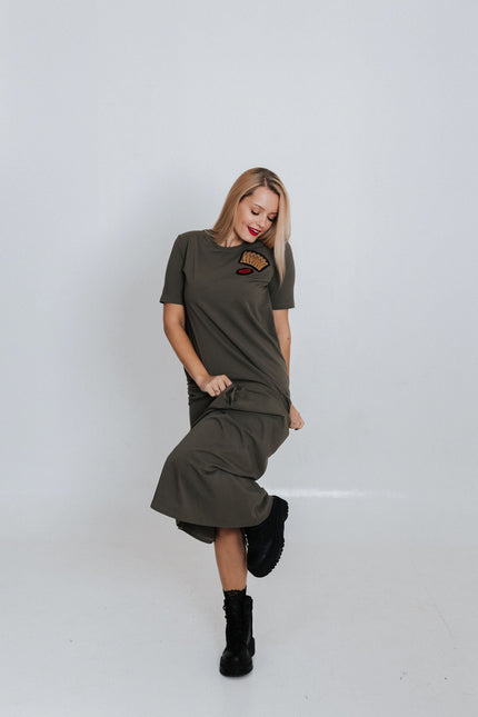 RADADA | Maxi dress Crown and Red Lips