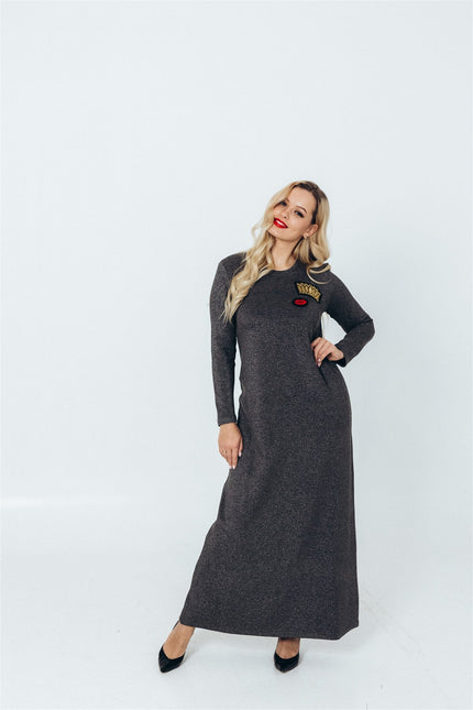 RADADA | Maxi dress Crown and Red Lips shiny