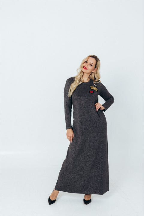 RADADA | Maxi dress Crown and Red Lips shiny