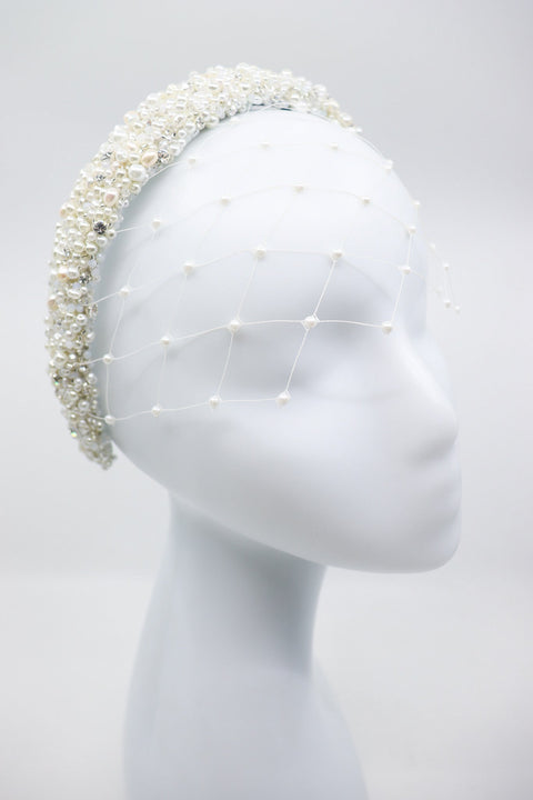 Eva Oherjus I Blanca Pearl Crown with Pearl or Crystal Veil