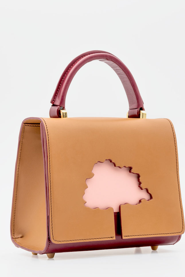 Absurde | ONE WAY Beige small leather shoulder bag