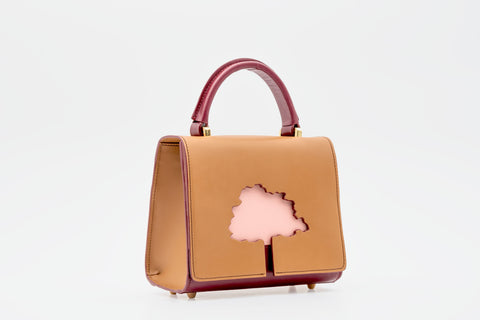 Absurde | ONE WAY Beige small leather shoulder bag