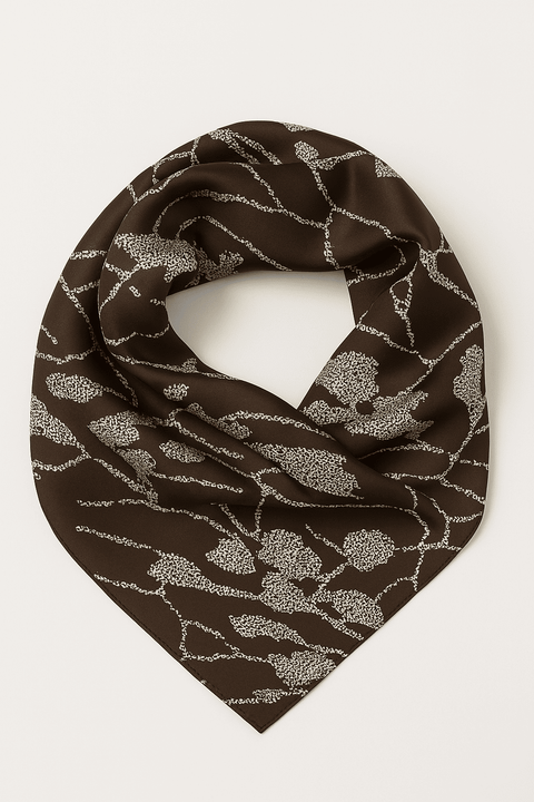 BÚDZIKO | BROWN SILKY SCARF