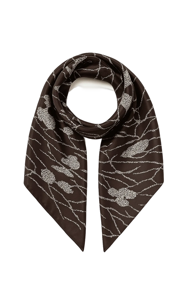 BÚDZIKO | BROWN SILKY SCARF