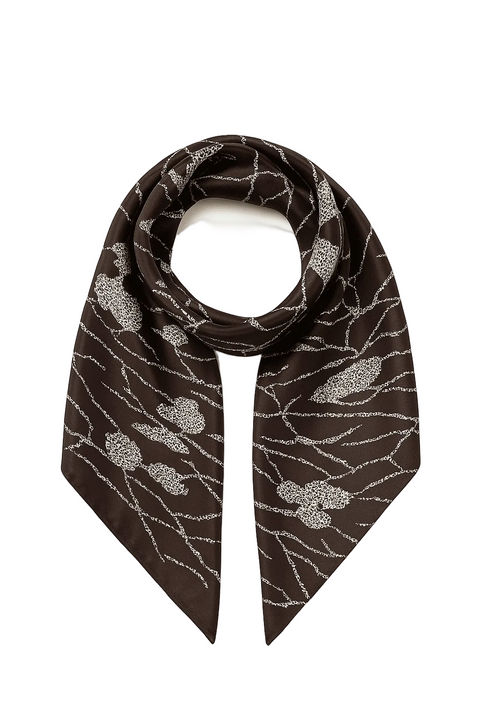 BÚDZIKO | BROWN SILKY SCARF