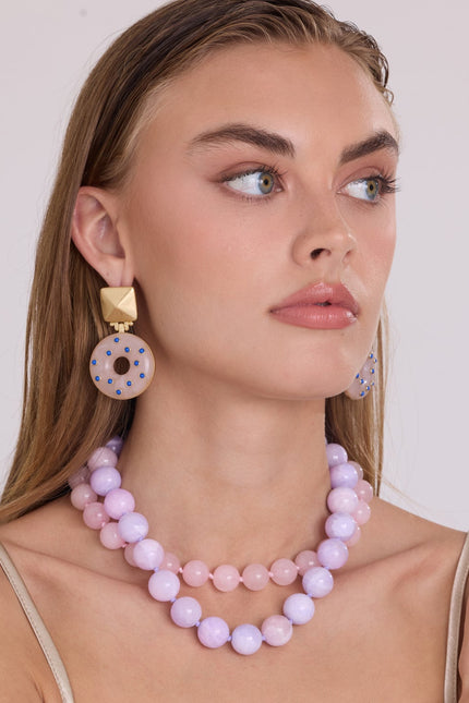Michael Nash Jewelry | Abigail 16 Mm Purple Jade Semi Precious Necklace