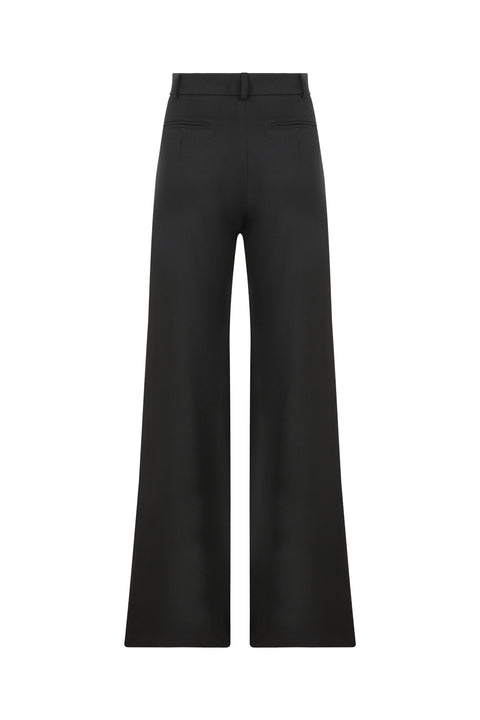 Nazli Ceren | Millie Twill Wide Leg Trousers black